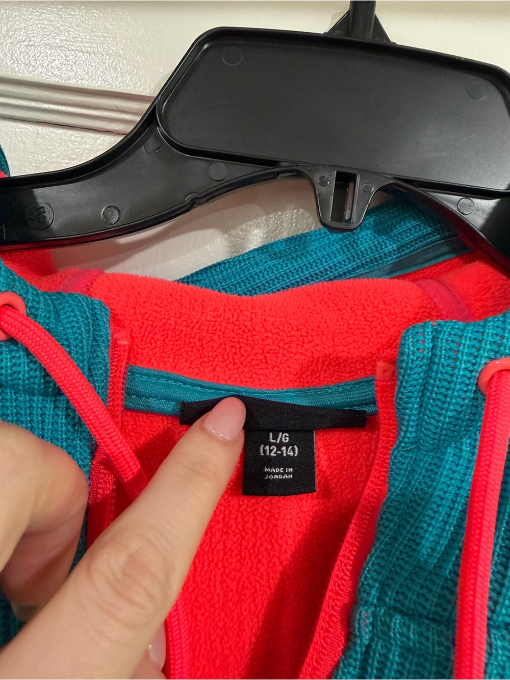 Swiss Tech Teal and Neon Pink Fleece Hoodie L - Picture 3 of 7